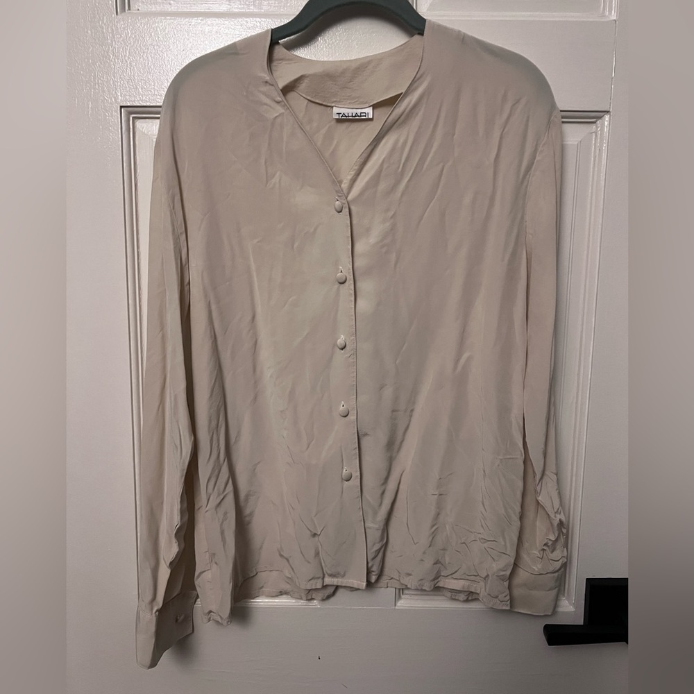 Tahari silk button down